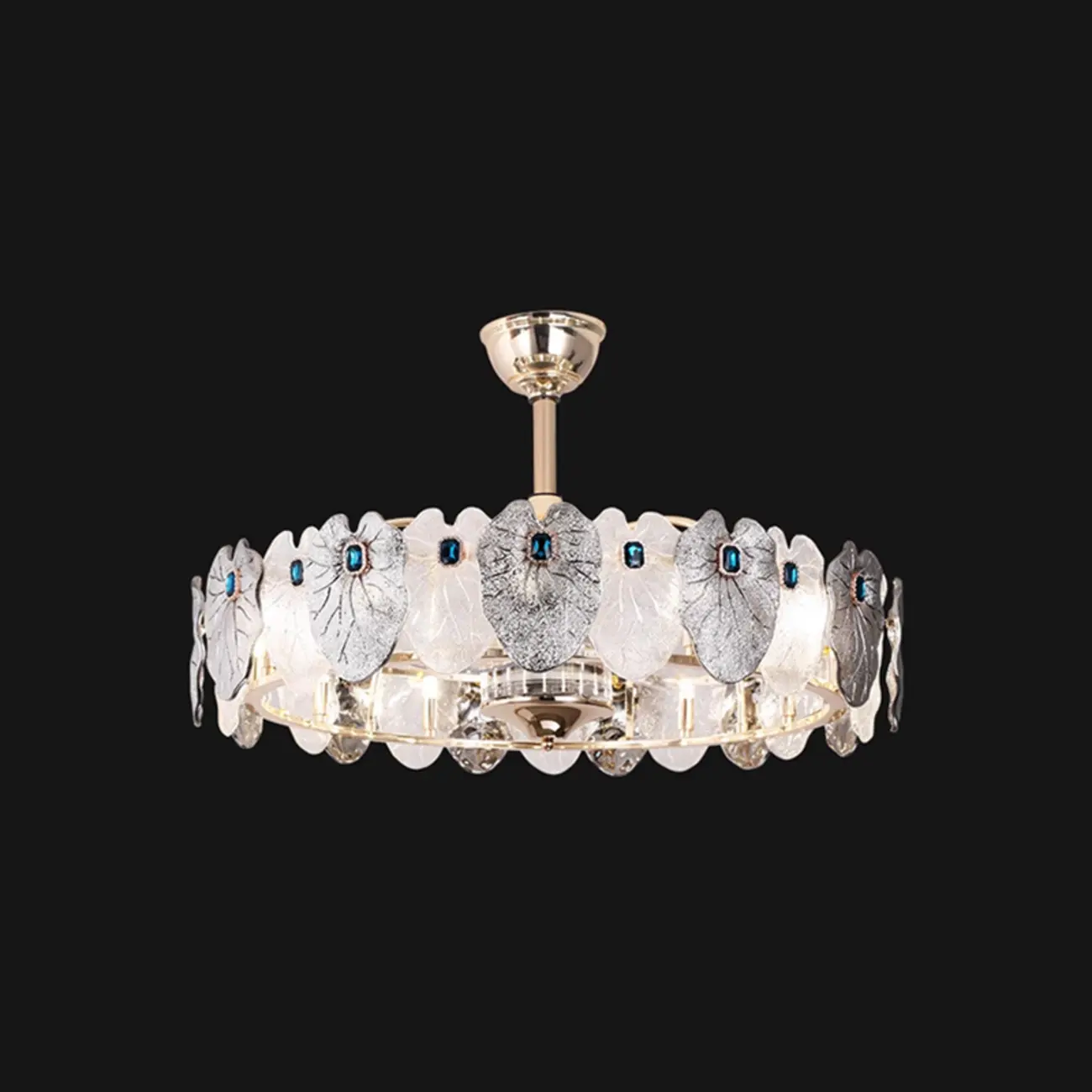 Smart Gold Ceiling Fans with Lights and Clear Blades Image - 2 | homeyfad