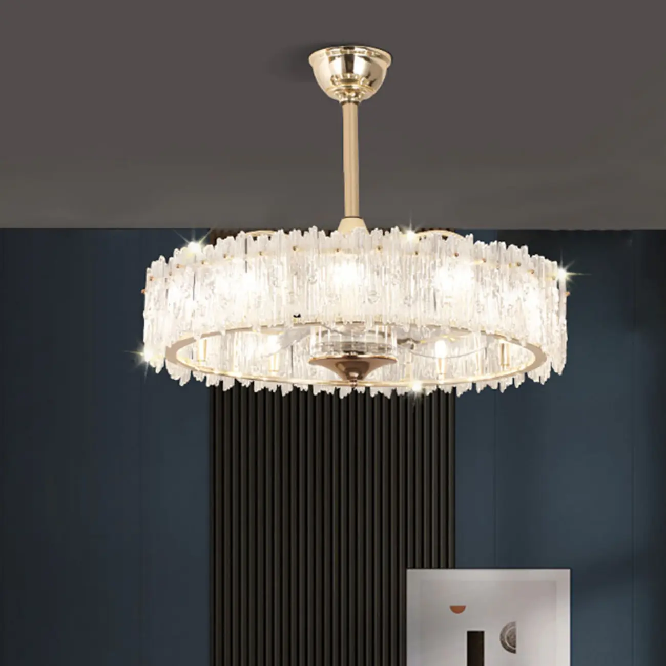 Remote Control Ceiling Fans with LED Light and Clear Blades Image - 1 | homeyfad