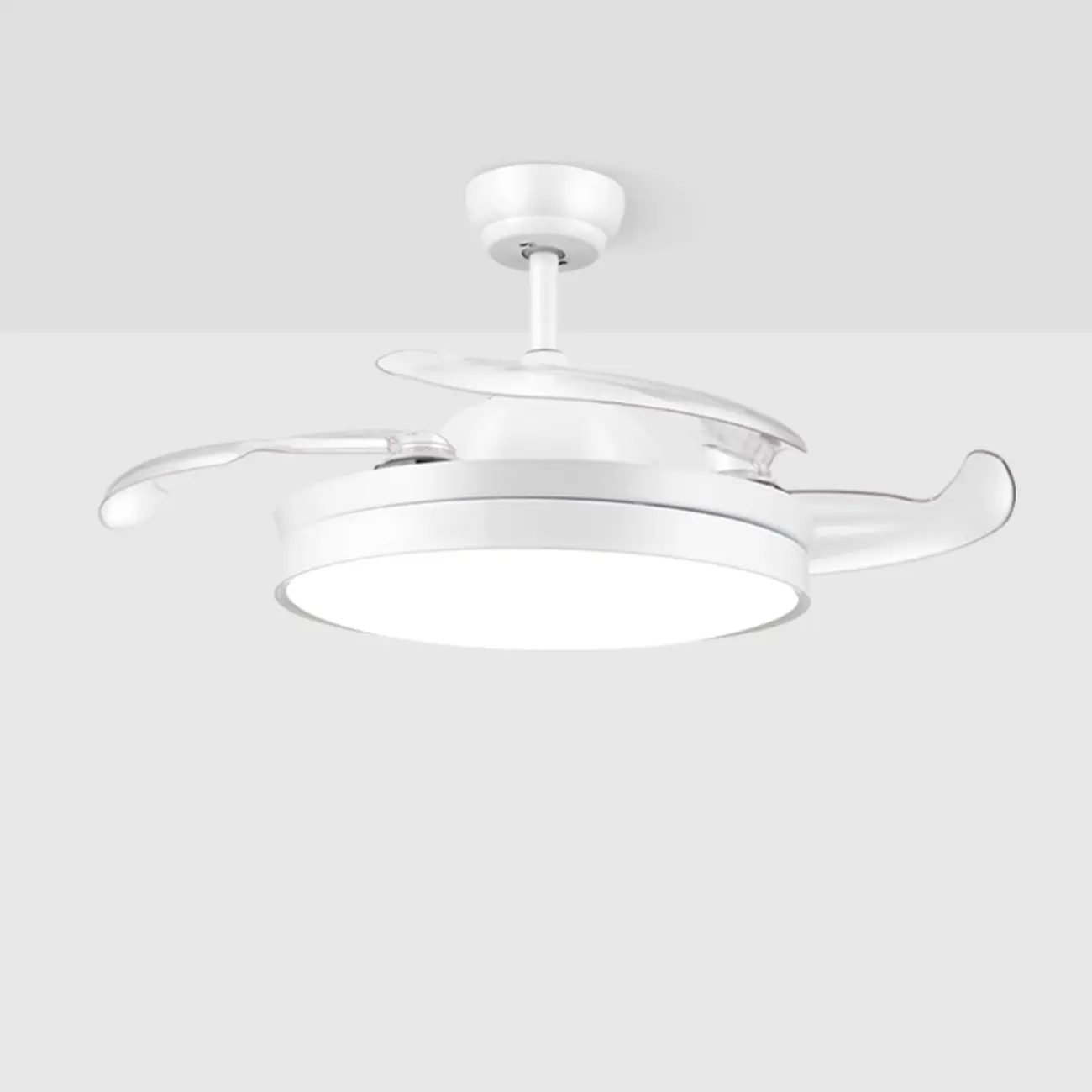 Black Retractable Ceiling Fans with LED Light and Remote Image - 2 | homeyfad