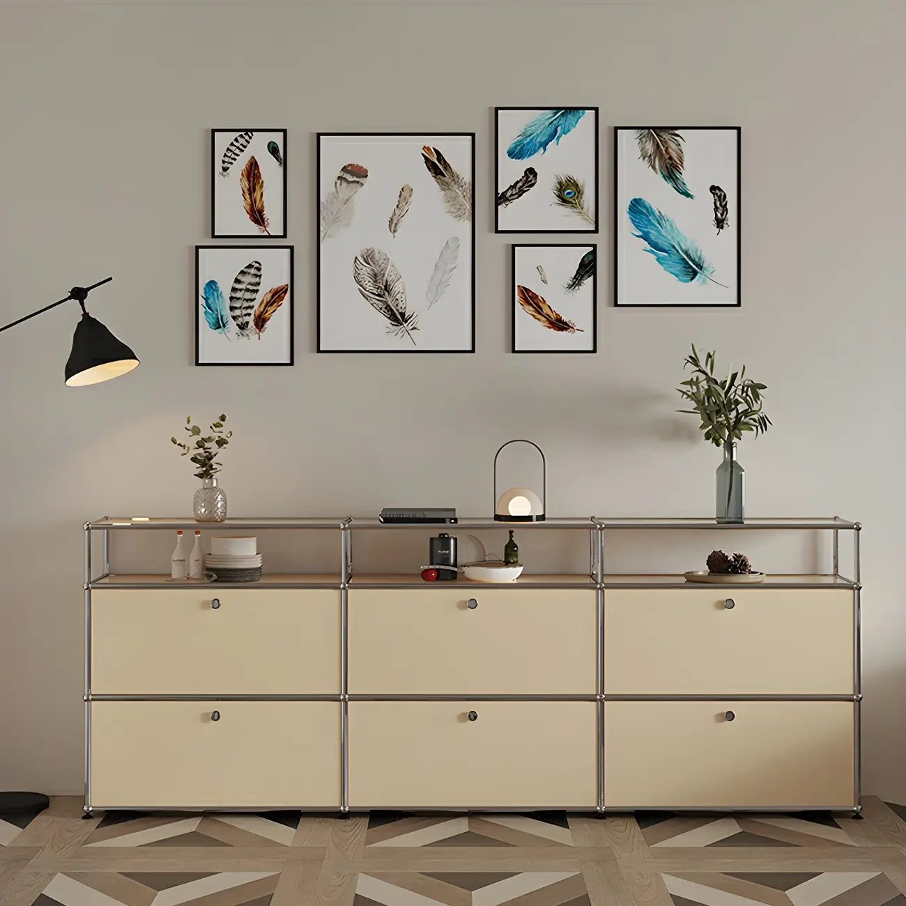 Elegant Metal Filing Cabinet with Shelves for Office Image - 1 | homeyfad