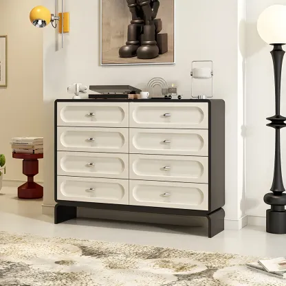 Modern White Wood Bachelor Chest with 6-Soft Close Drawers Image - 3