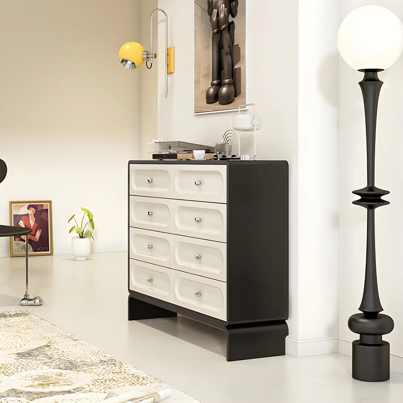 Modern White Wood Bachelor Chest with 6-Soft Close Drawers Image - 4 | homeyfad