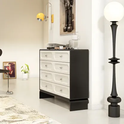 Modern White Wood Bachelor Chest with 6-Soft Close Drawers Image - 4