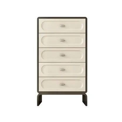 Modern White Wood Bachelor Chest with 6-Soft Close Drawers Image - 5