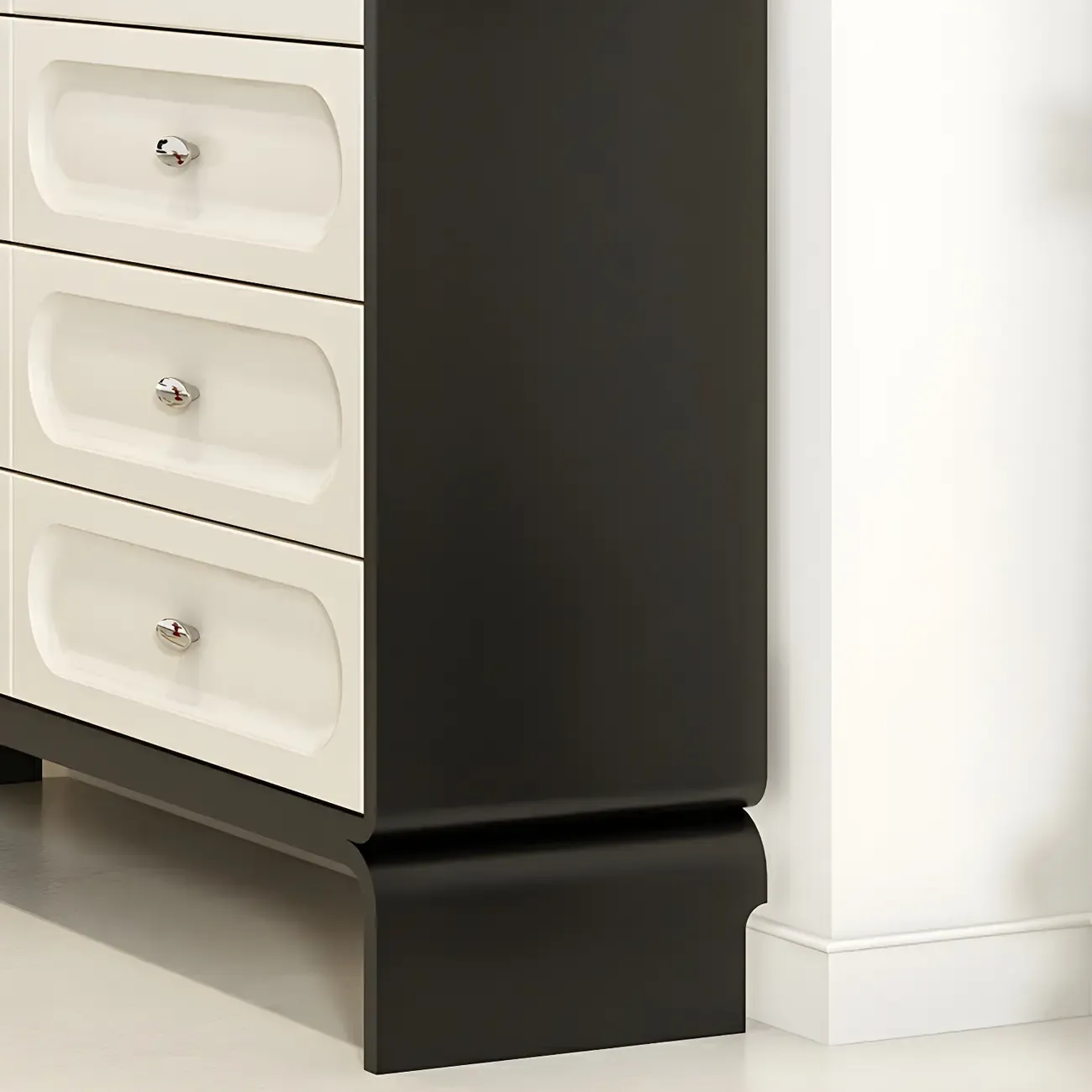 Modern White Wood Bachelor Chest with 6-Soft Close Drawers Image - 8