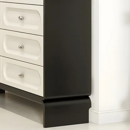 Modern White Wood Bachelor Chest with 6-Soft Close Drawers Image - 8