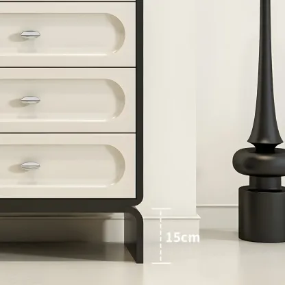 Modern White Wood Bachelor Chest with 6-Soft Close Drawers Image - 10