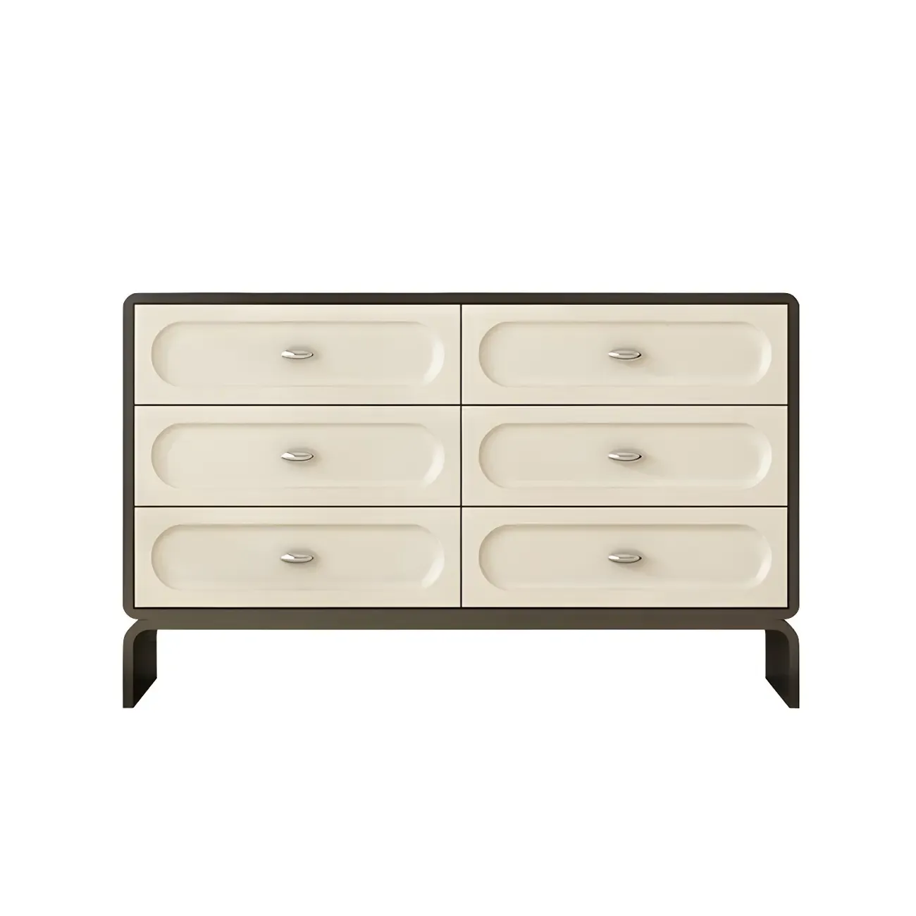 Modern White Wood Bachelor Chest with 6-Soft Close Drawers Image - 11