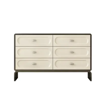Modern White Wood Bachelor Chest with 6-Soft Close Drawers Image - 11