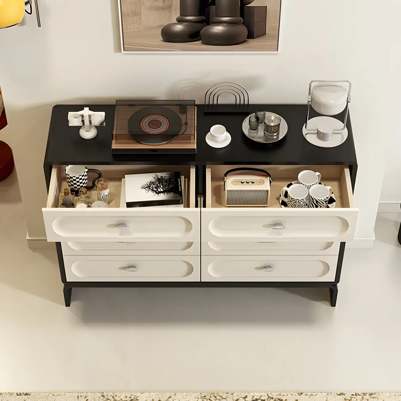 Modern White Wood Bachelor Chest with 6-Soft Close Drawers Image - 12 | homeyfad