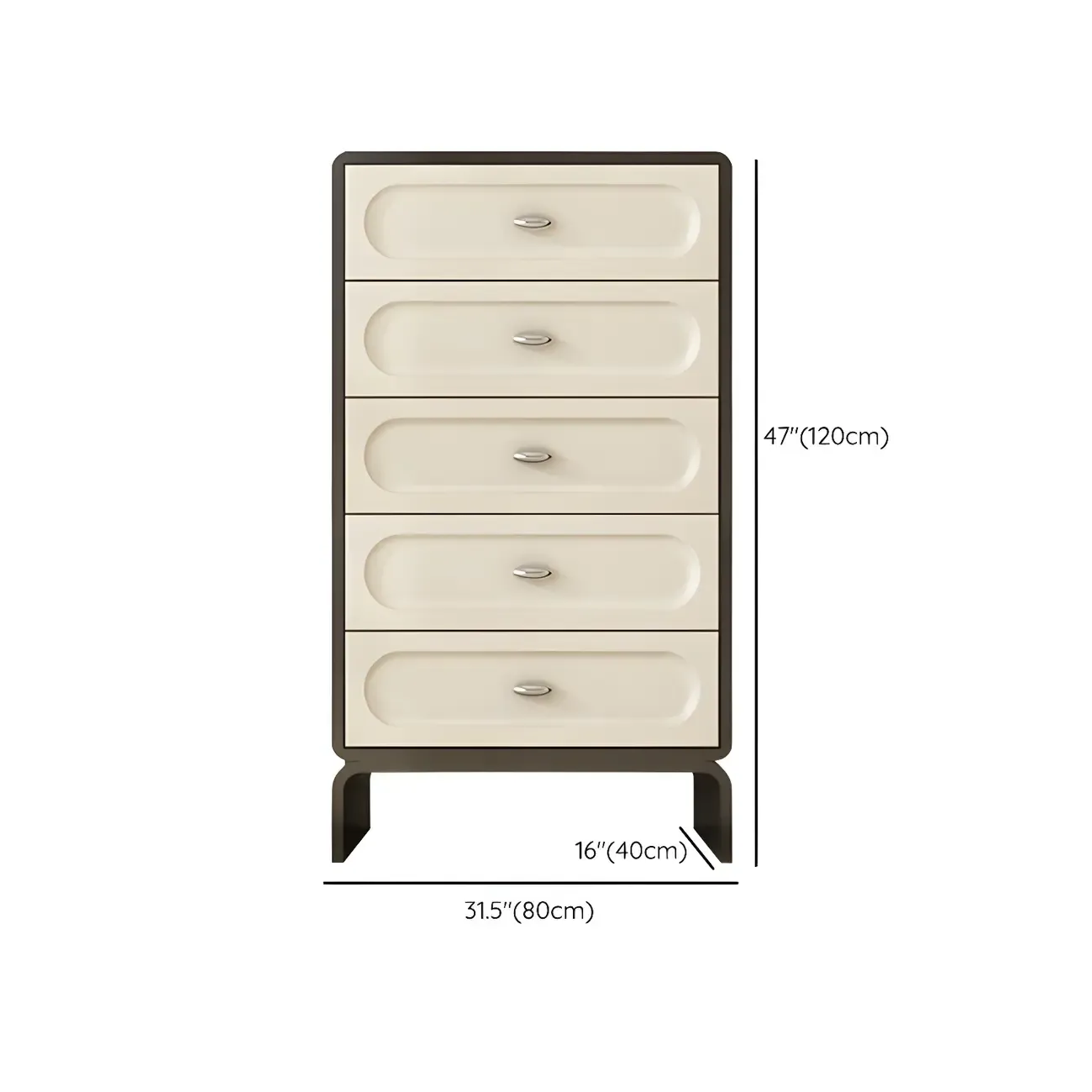 Modern White Wood Bachelor Chest with 6-Soft Close Drawers #size