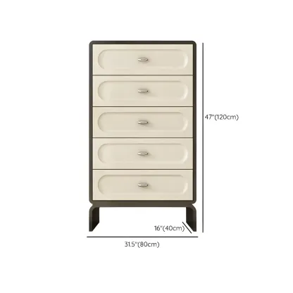 Modern White Wood Bachelor Chest with 6-Soft Close Drawers #size