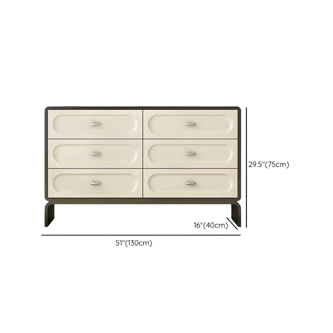 Modern White Wood Bachelor Chest with 6-Soft Close Drawers Image - 14