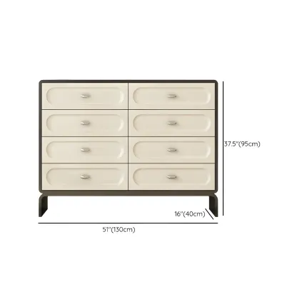 Modern White Wood Bachelor Chest with 6-Soft Close Drawers Image - 15