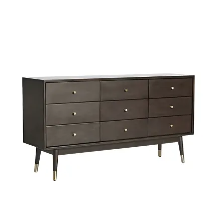Stylish Wooden Dressers with Gold Accents and Drawers for Home Image - 3