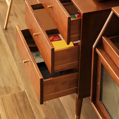 Stylish Wooden Dressers with Gold Accents and Drawers for Home Image - 6