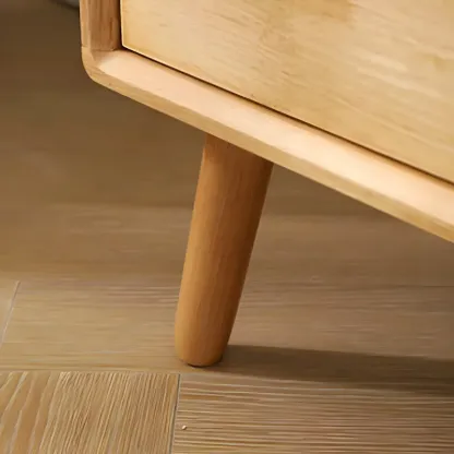 Retro Natural Wood Combo Dresser with Cabinets and Shelves Image - 12