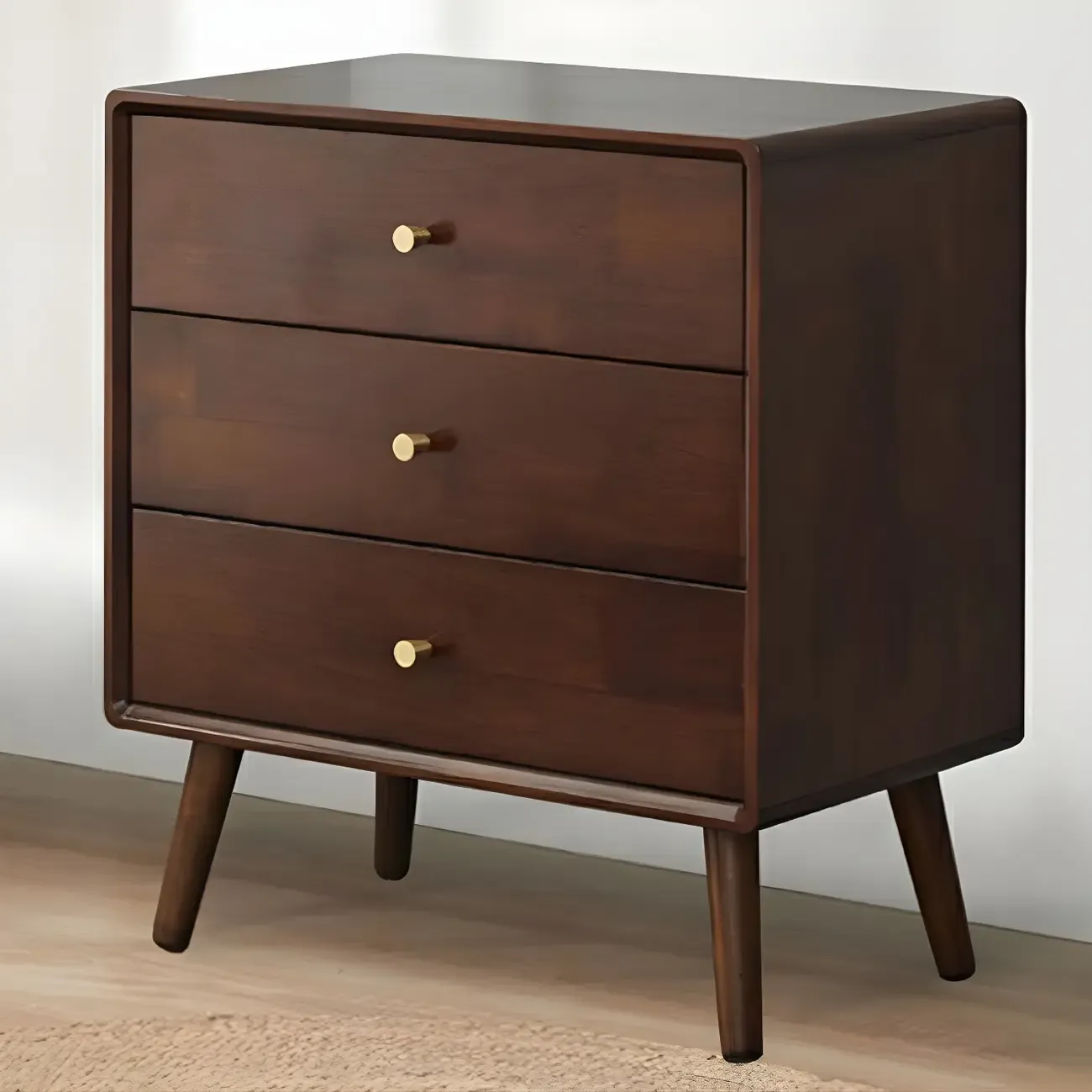 Retro Natural Wood Combo Dresser with Cabinets and Shelves Image - 15