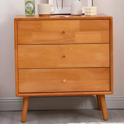 Retro Natural Wood Combo Dresser with Cabinets and Shelves Image - 16