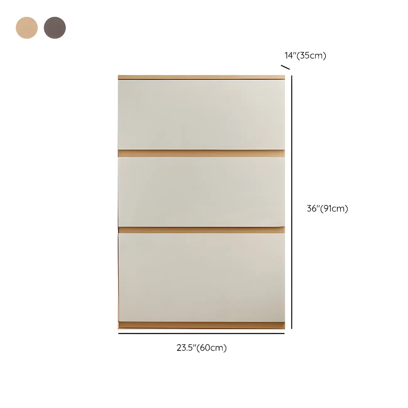 Nordic Wooden Double Dresser with 6-Drawers for Bedroom #size