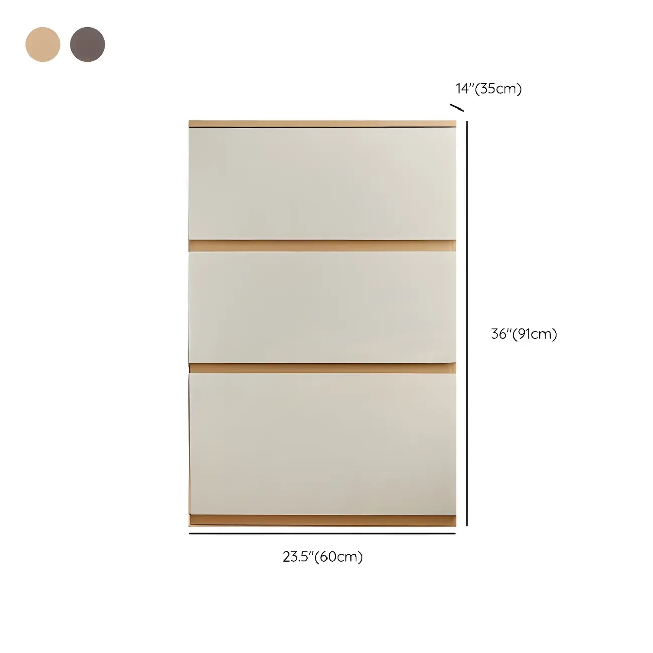 Nordic Wooden Double Dresser with 6-Drawers for Bedroom #size