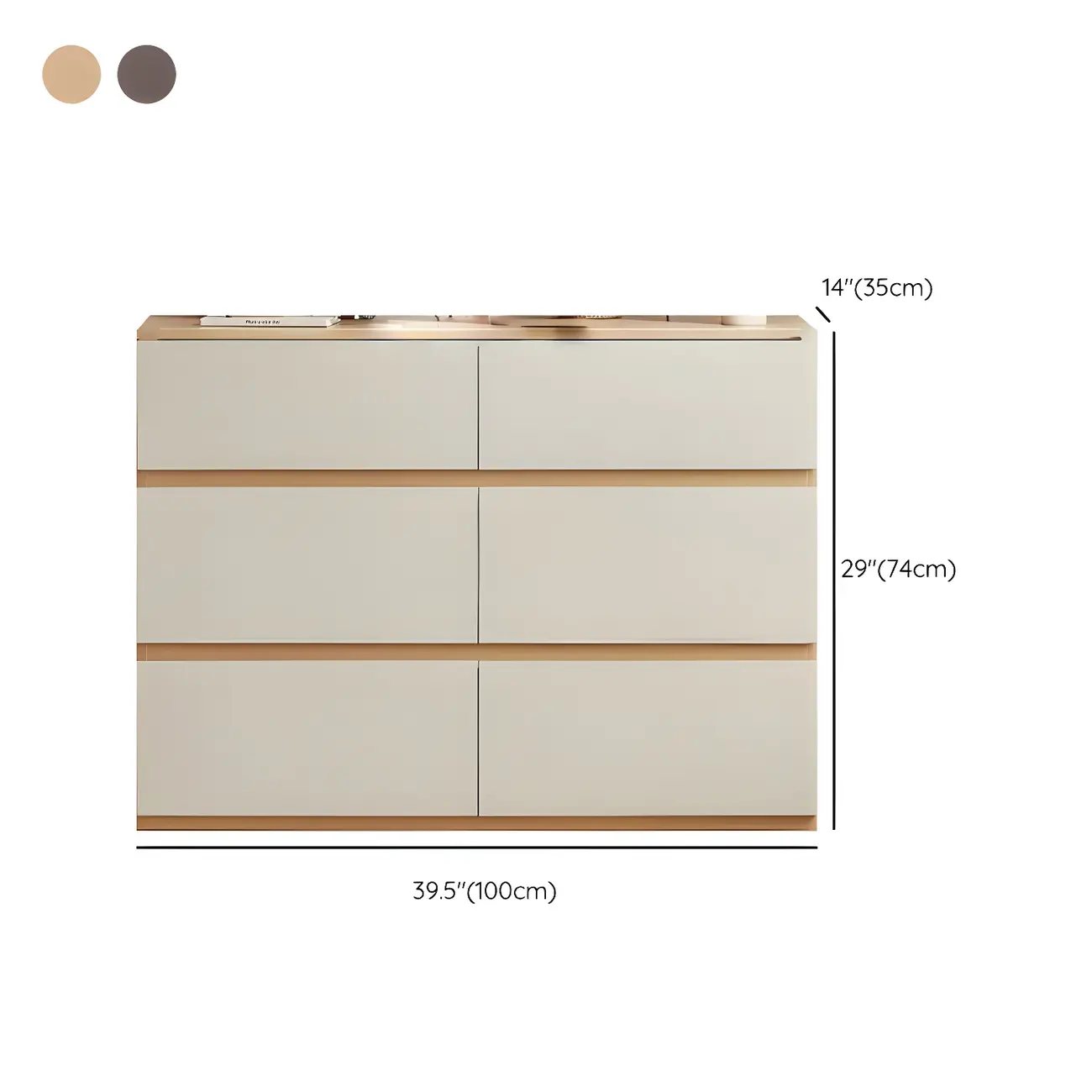 Nordic Wooden Double Dresser with 6-Drawers for Bedroom Image - 14 | homeyfad