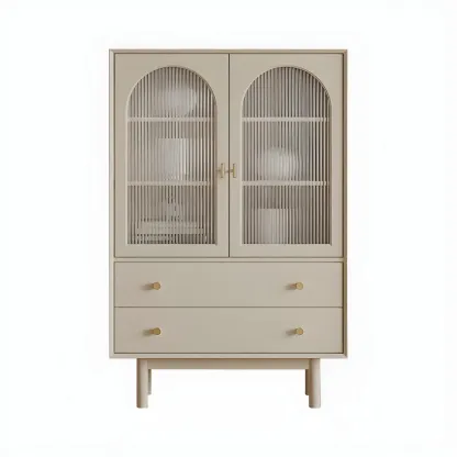 Elegant Wooden Combo Dresser with Shelves and 4-Drawers Image - 3