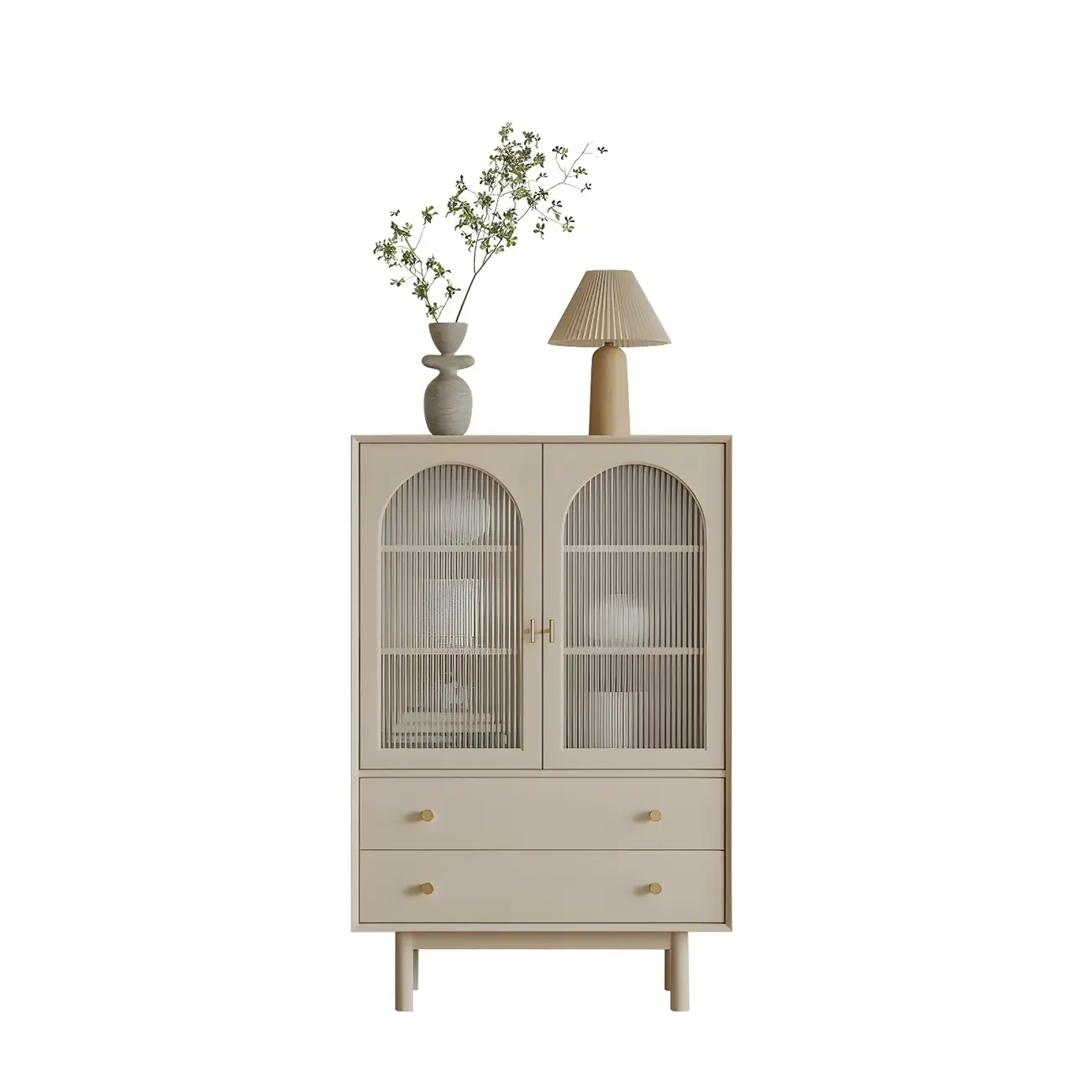 Elegant Wooden Combo Dresser with Shelves and 4-Drawers Image - 6