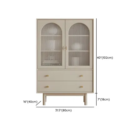 Elegant Wooden Combo Dresser with Shelves and 4-Drawers #size