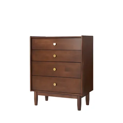 Traditional Brown Wooden Dresser with 6-Soft Closing Drawers Image - 5