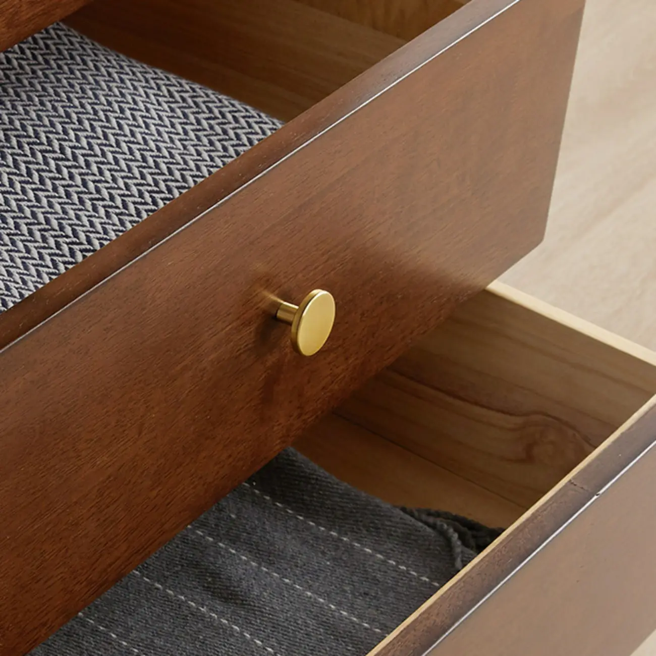 Traditional Brown Wooden Dresser with 6-Soft Closing Drawers Image - 10 | homeyfad