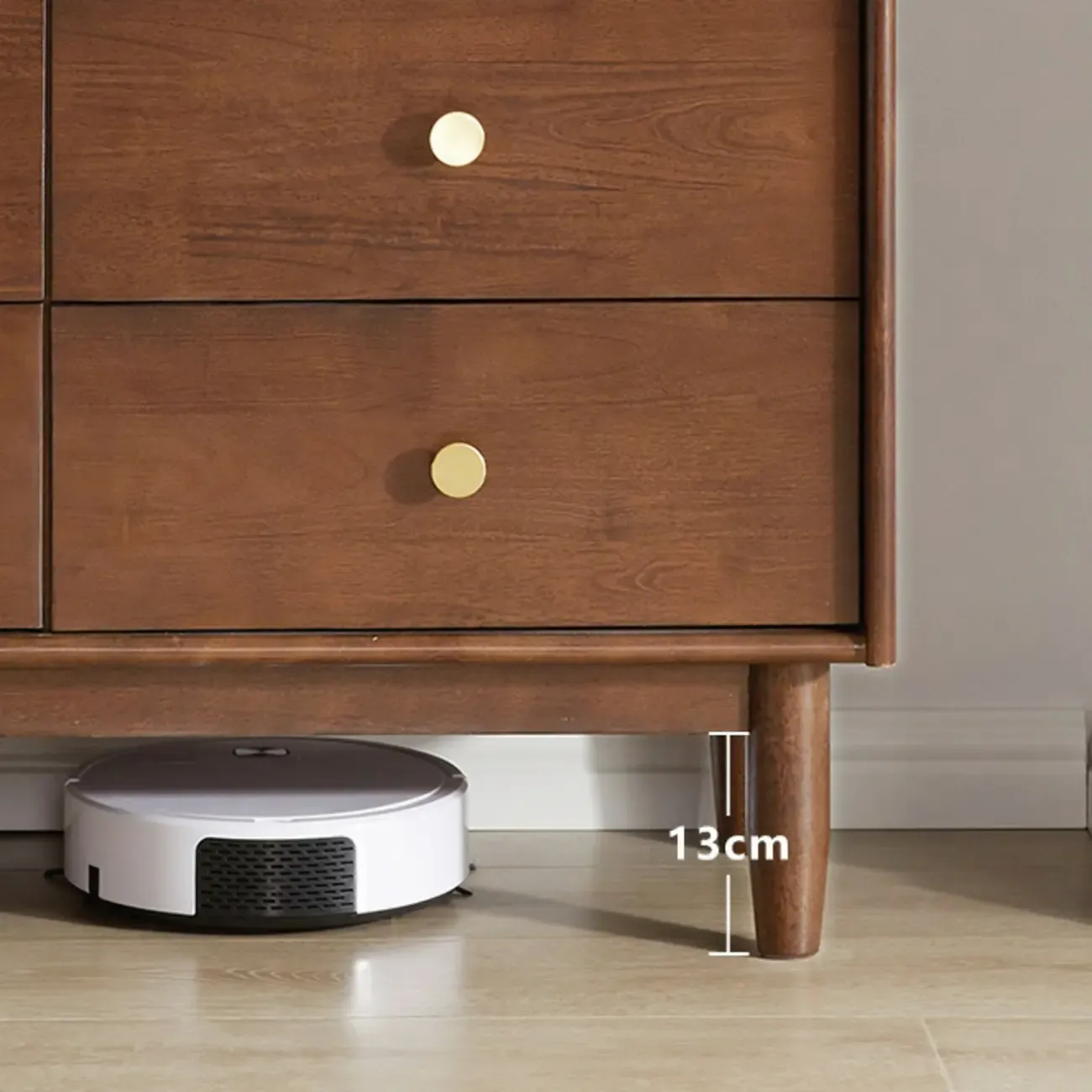 Traditional Brown Wooden Dresser with 6-Soft Closing Drawers Image - 12