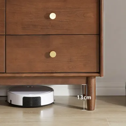 Traditional Brown Wooden Dresser with 6-Soft Closing Drawers Image - 12