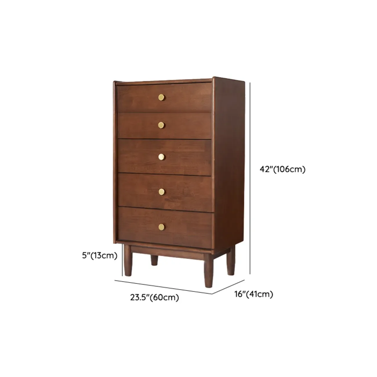 Traditional Brown Wooden Dresser with 6-Soft Closing Drawers Image - 16