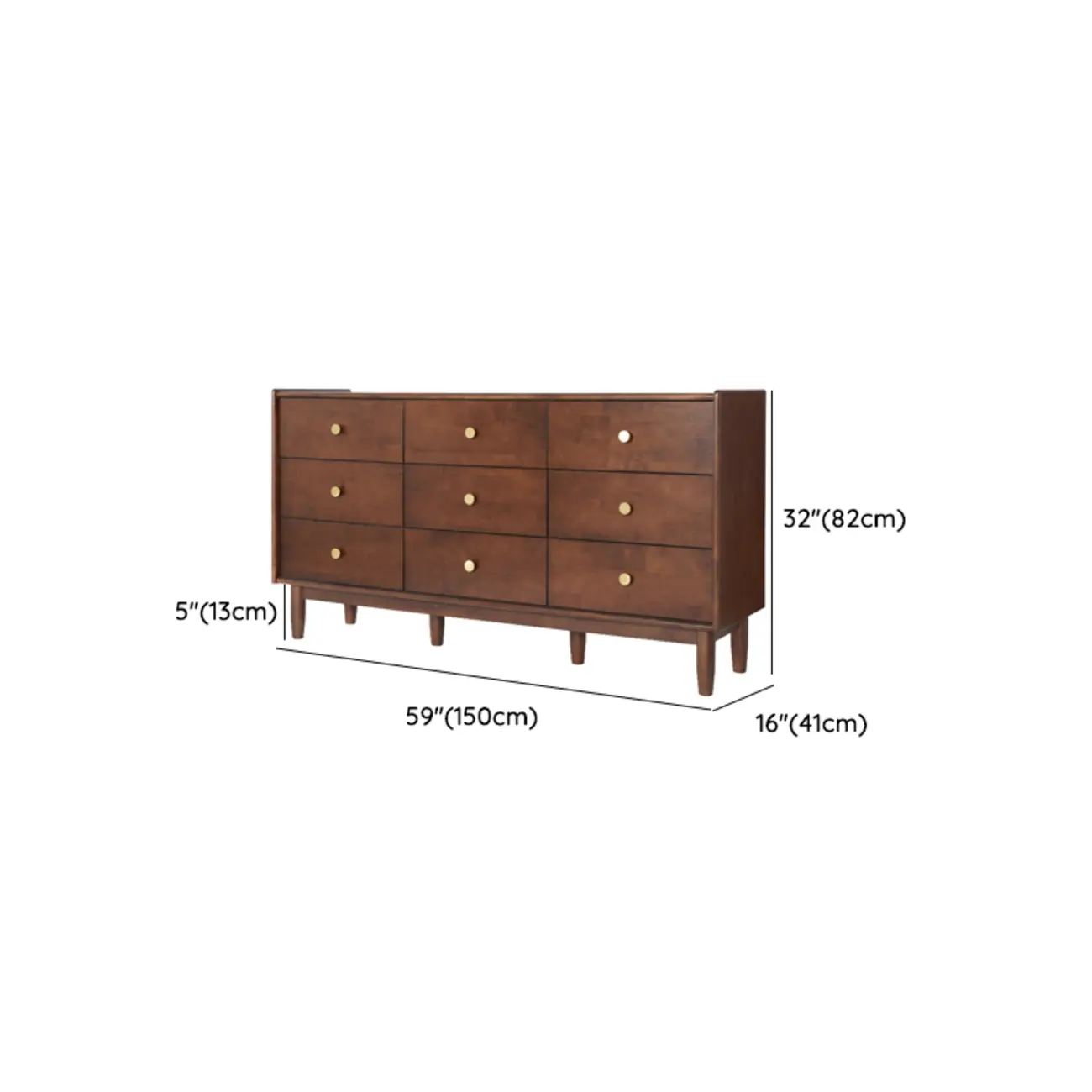 Traditional Brown Wooden Dresser with 6-Soft Closing Drawers Image - 18 | homeyfad
