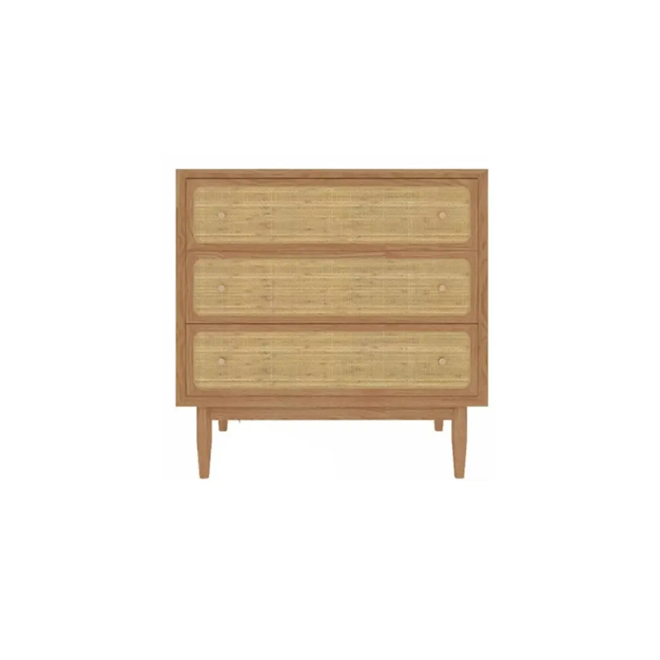 Tropical Wooden Dresser with Drawers and Gold Handles for Home Image - 6