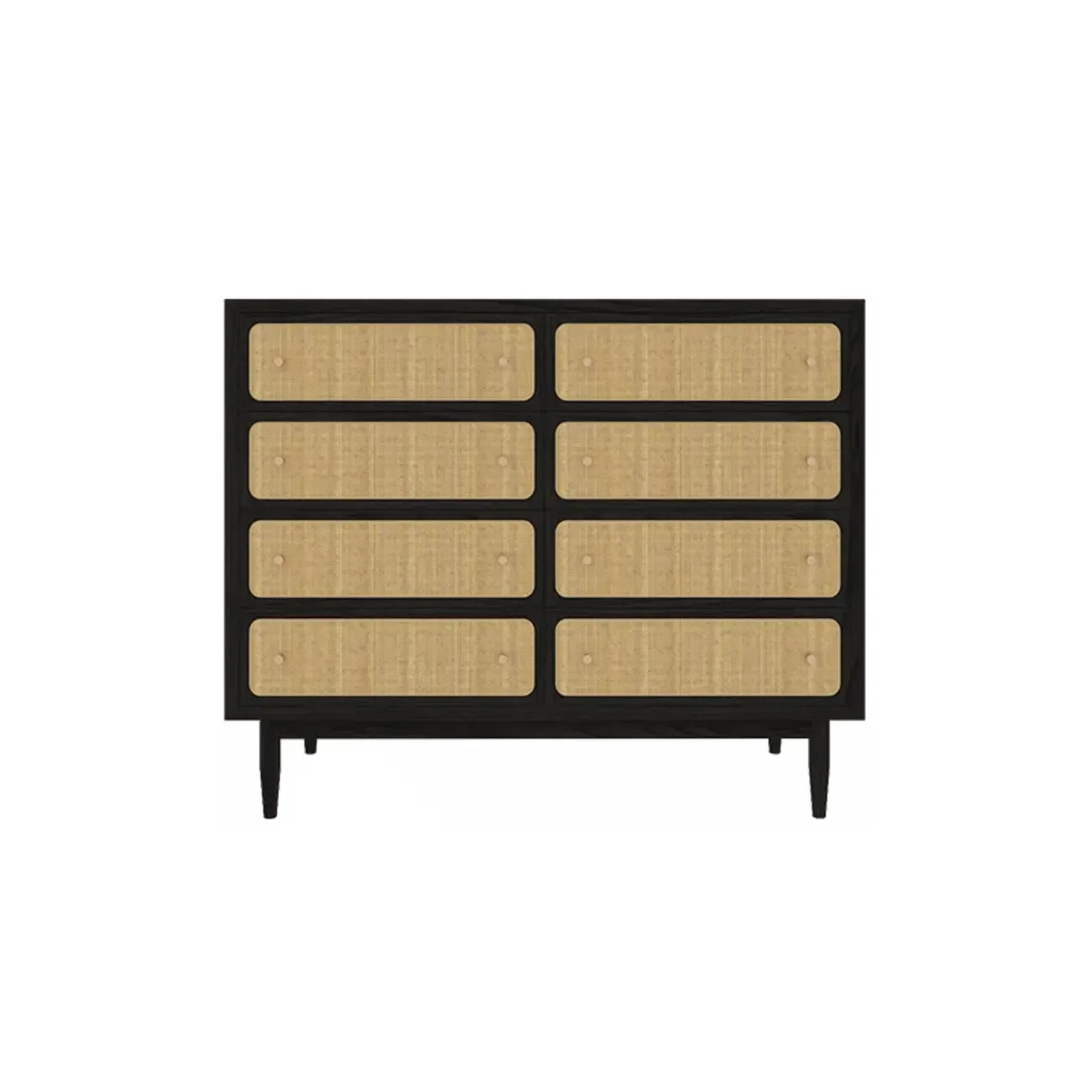 Tropical Wooden Dresser with Drawers and Gold Handles for Home Image - 7