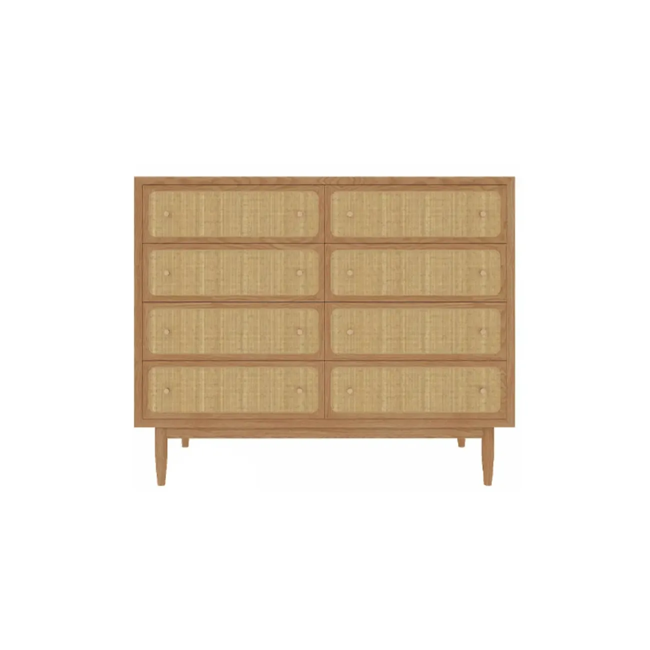 Tropical Wooden Dresser with Drawers and Gold Handles for Home Image - 9