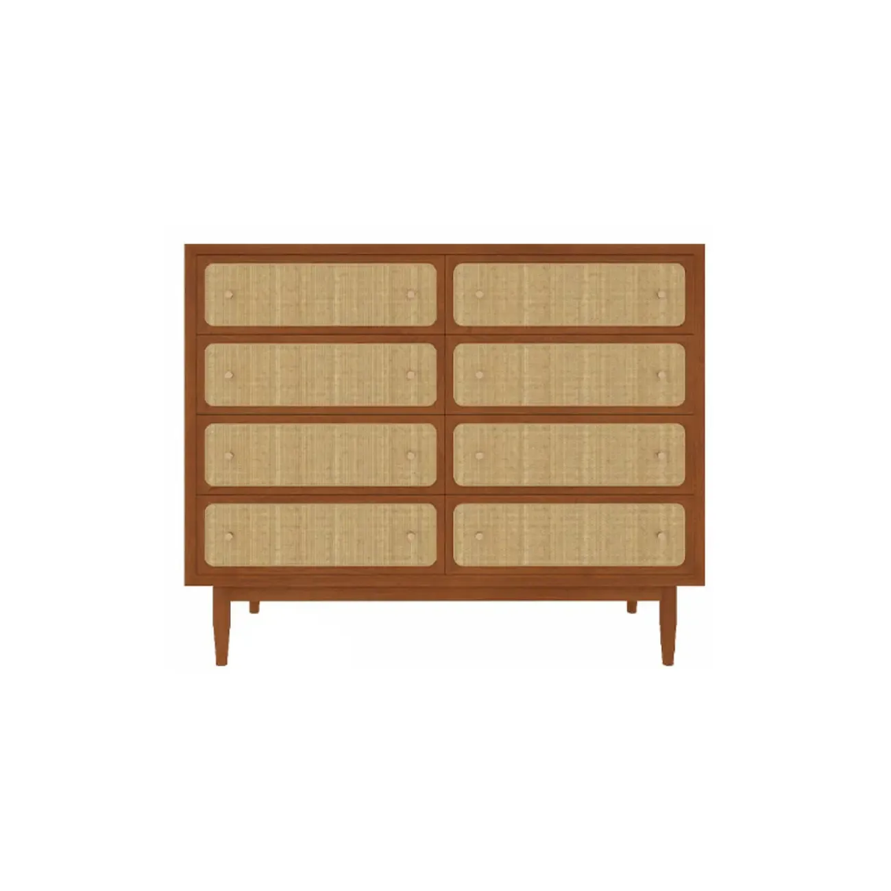 Tropical Wooden Dresser with Drawers and Gold Handles for Home Image - 11