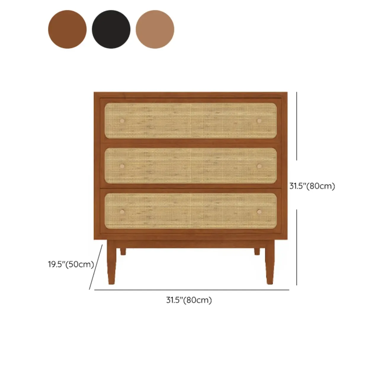 Tropical Wooden Dresser with Drawers and Gold Handles for Home Image - 17