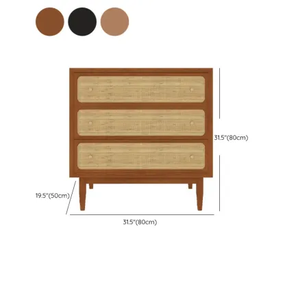Tropical Wooden Dresser with Drawers and Gold Handles for Home Image - 17