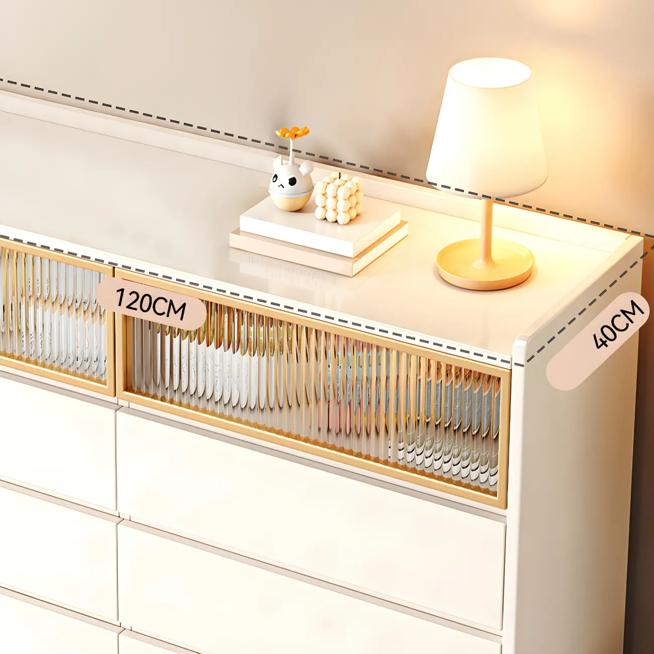 Elegant Pine Wooden Double Dresser with 6-Drawers for Bedroom Image - 6 | homeyfad