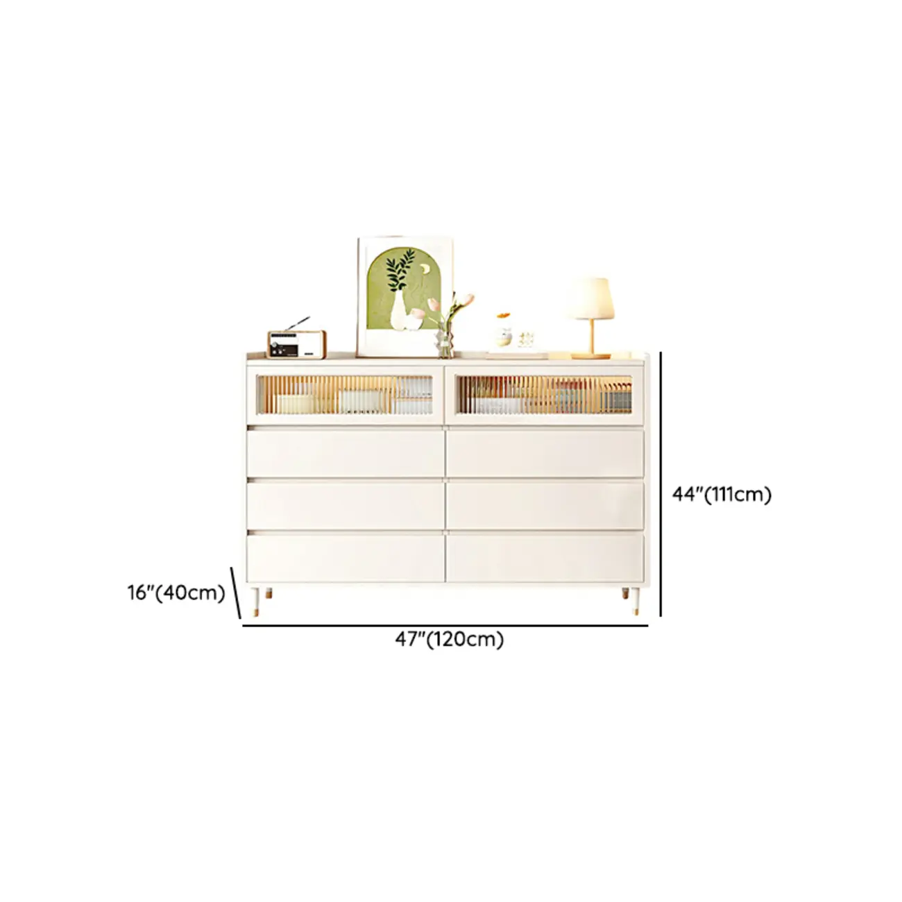 Elegant Pine Wooden Double Dresser with 6-Drawers for Bedroom Image - 15 | homeyfad