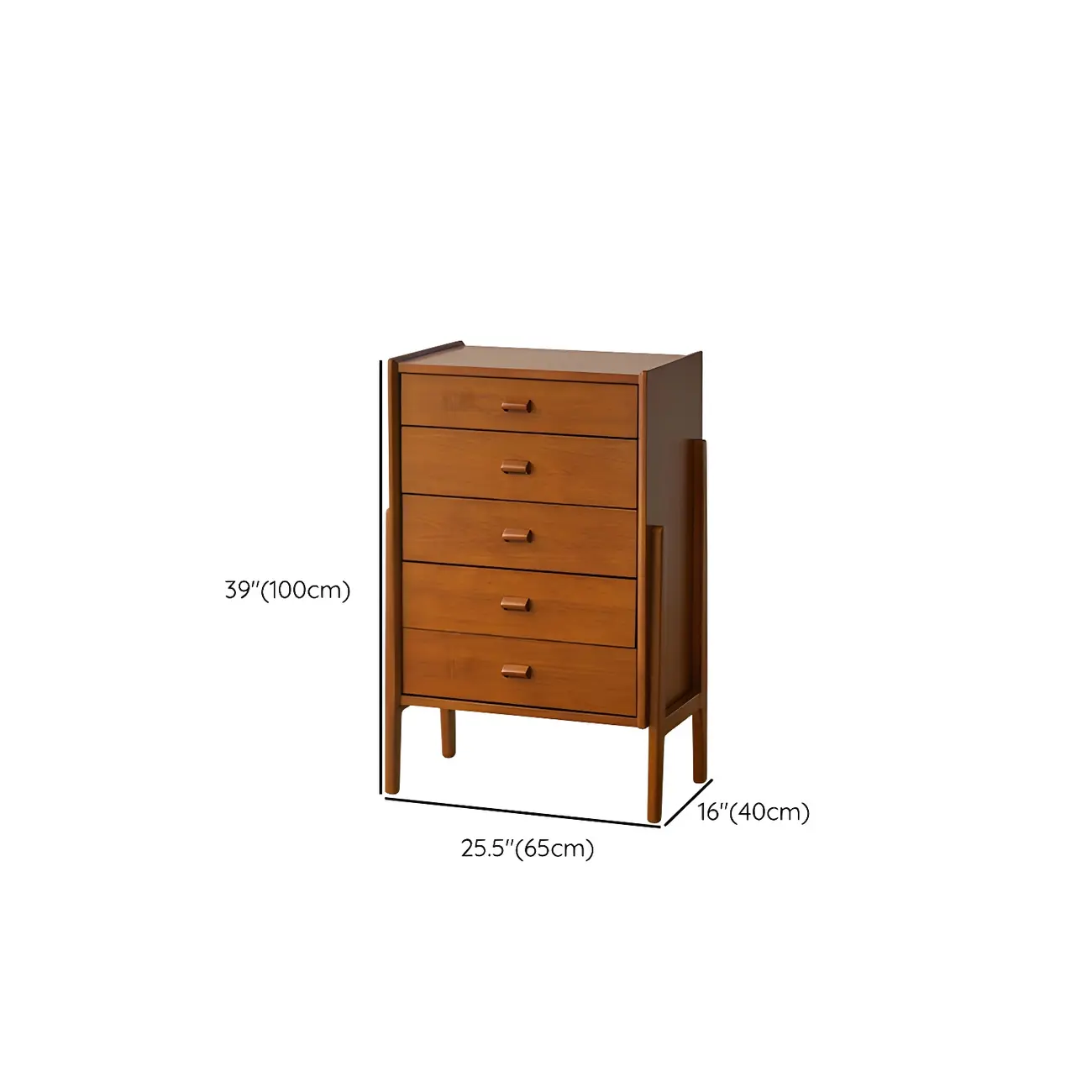 Traditional Brown Wooden Dresser with Self-Close Drawers #size