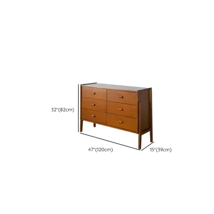 Traditional Brown Wooden Dresser with Self-Close Drawers Image - 12