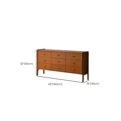 Traditional Brown Wooden Dresser with Self-Close Drawers Image - 13