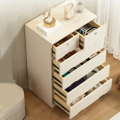 Classic White Wooden Dresser with Silent Drawers for Bedroom Image - 3