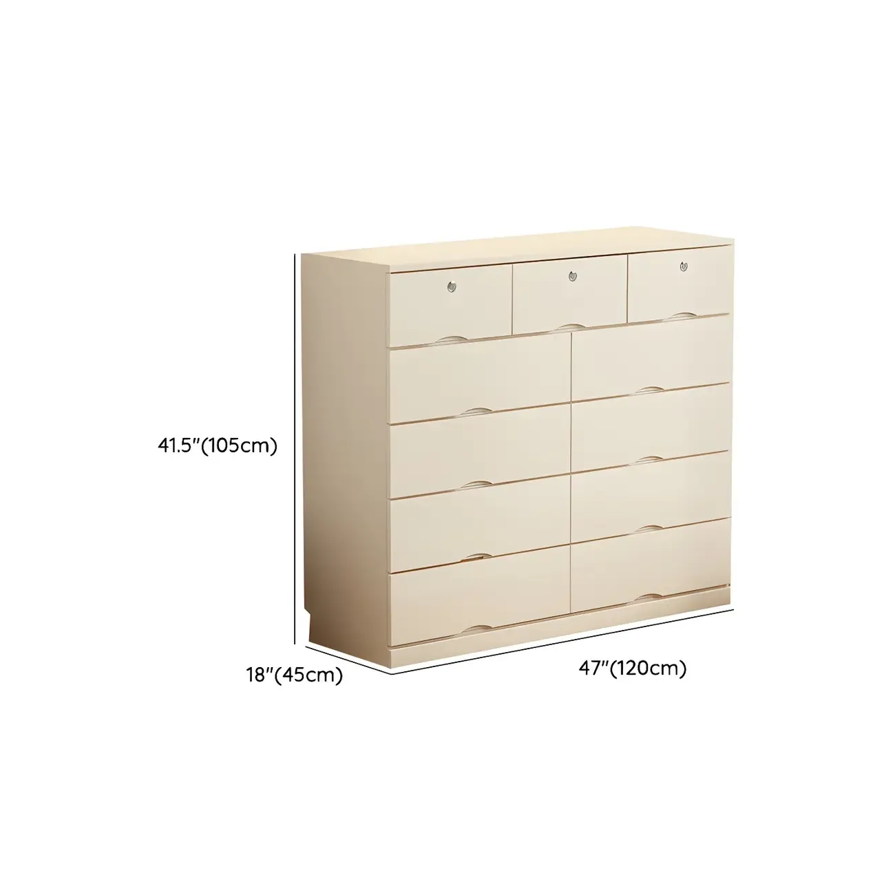 Classic White Wooden Dresser with Silent Drawers for Bedroom Image - 19