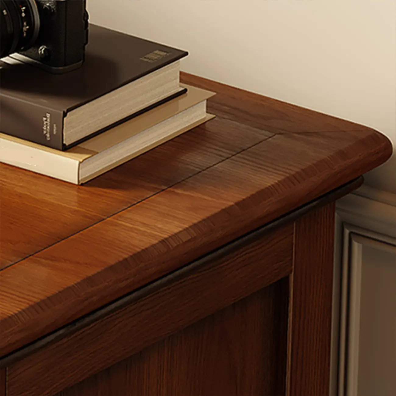 Vintage Brown Wooden Double Dresser with 9-Drawers for Bedroom Image - 9 | homeyfad