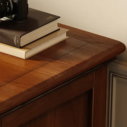 Vintage Brown Wooden Double Dresser with 9-Drawers for Bedroom Image - 9